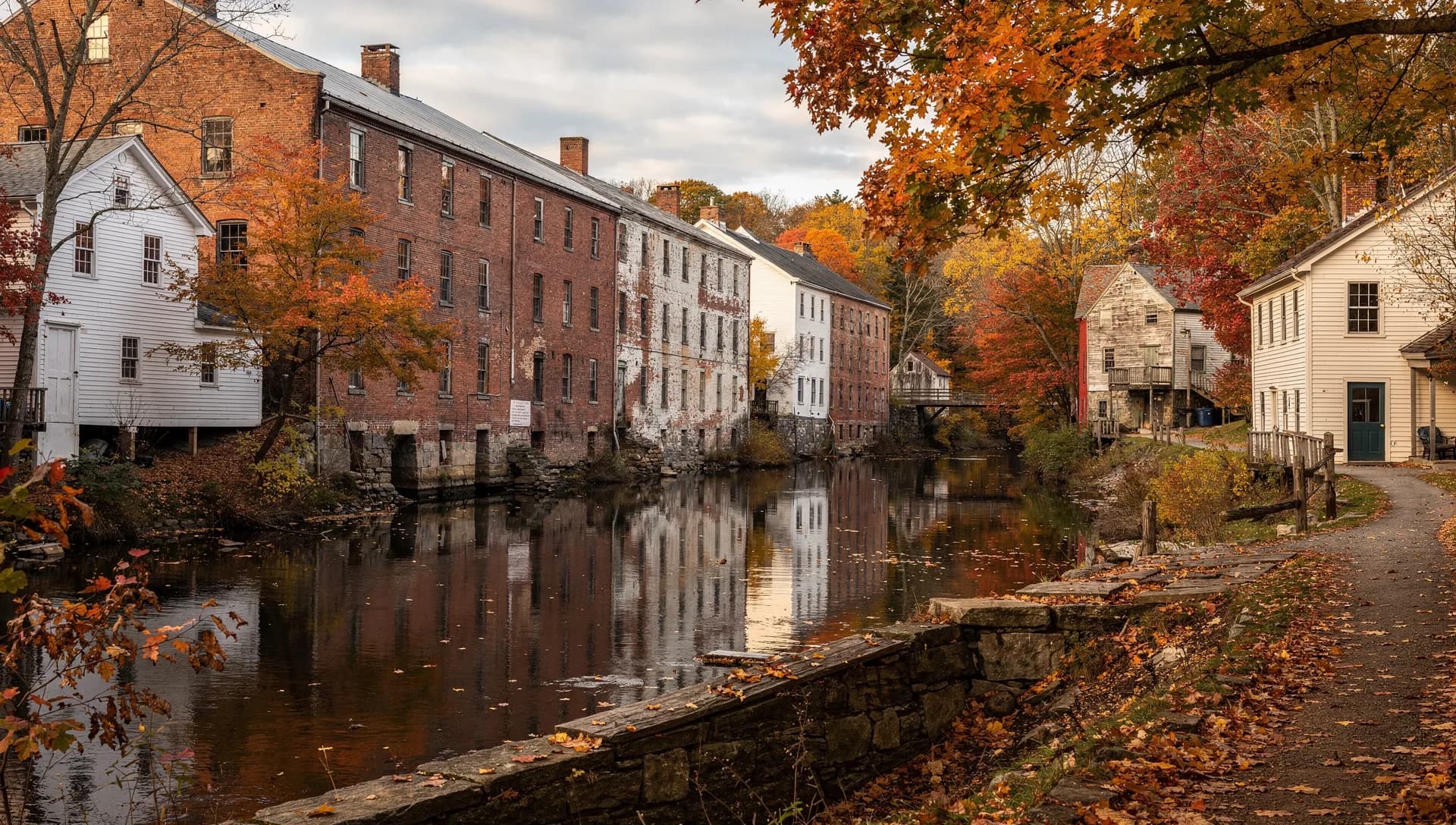 A historic mill-town home near the Powwow River in Amesbury, Massachusetts, close to the mouth of the Merrimack.